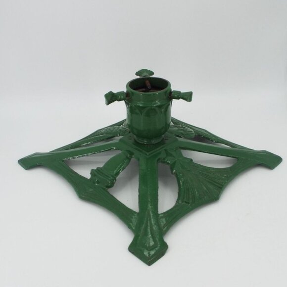 Vintage Green Cast Iron 11x11 German Christmas Tree Stand - Picture 2 of 14